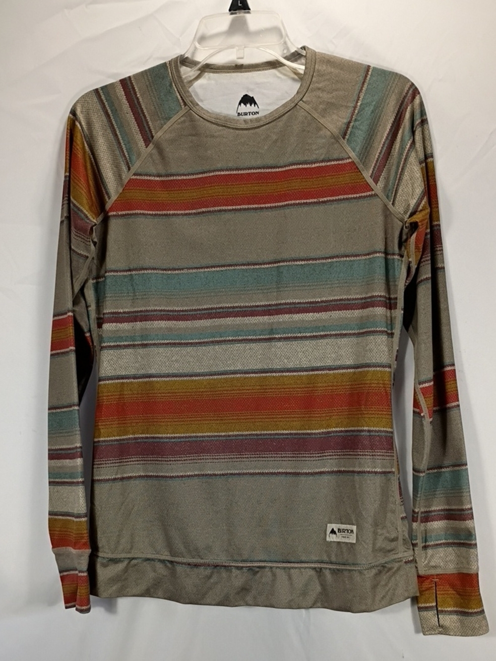 EUC Burton Women's Long-Sleeve Striped Crewneck Base Layer Size Medium Winter